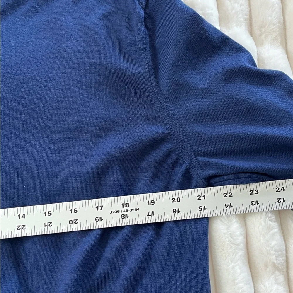 BROOKS BROTHERS 100% Merino Wool V-Neck Sweater Blue Mens XL Preppy Academia